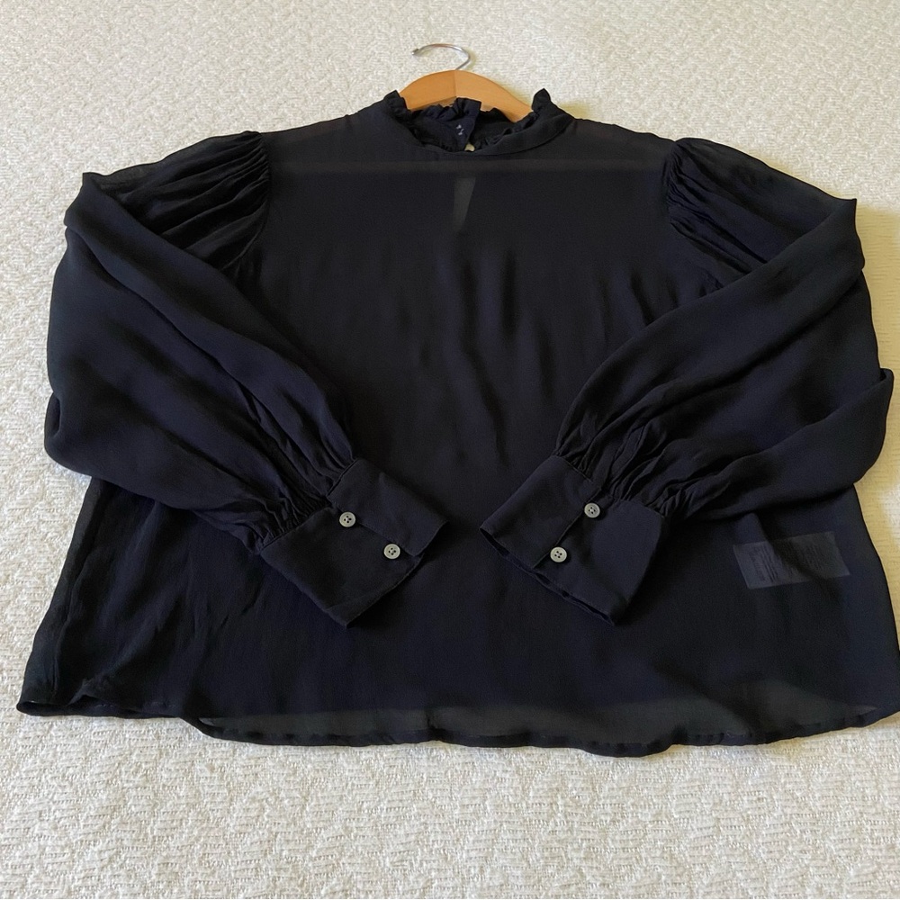 J. Crew Ruffleneck Top In Chiffon - Picture 6 of 10